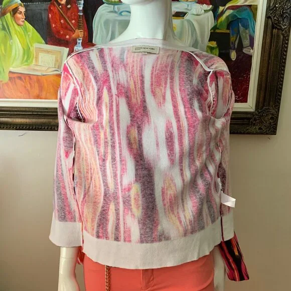 Jones New York Sport Multicolor Women's Button Down Crew Neck Shirt - Picture 5 of 9